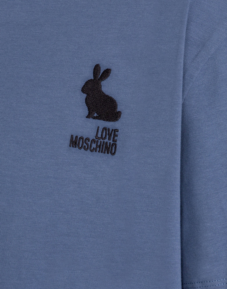 Camiseta de jersey de algodón estampada Azul Love Moschino 2