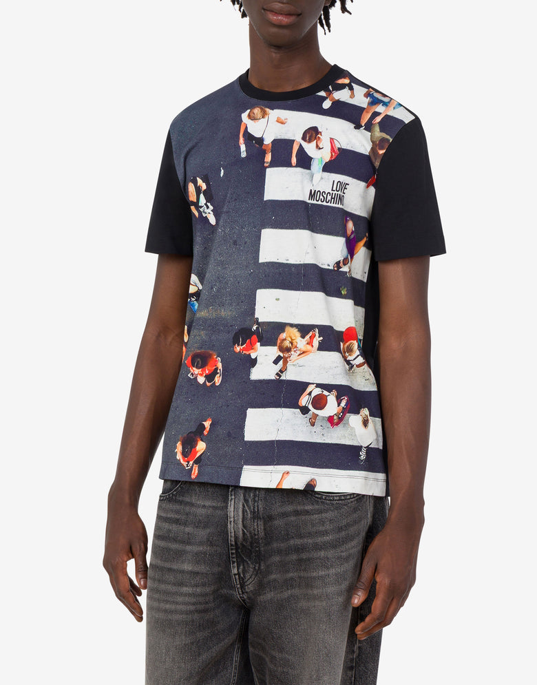 Printed cotton jersey T-shirt Black Love Moschino 2