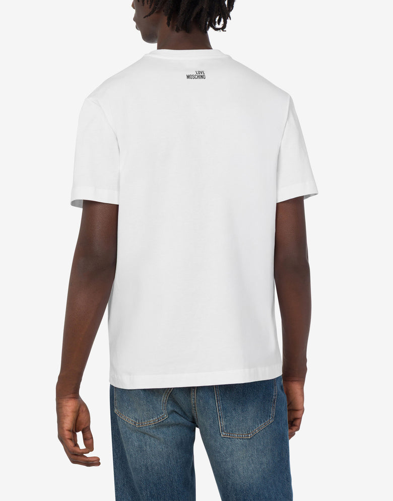Printed cotton jersey T-shirt White Love Moschino 3
