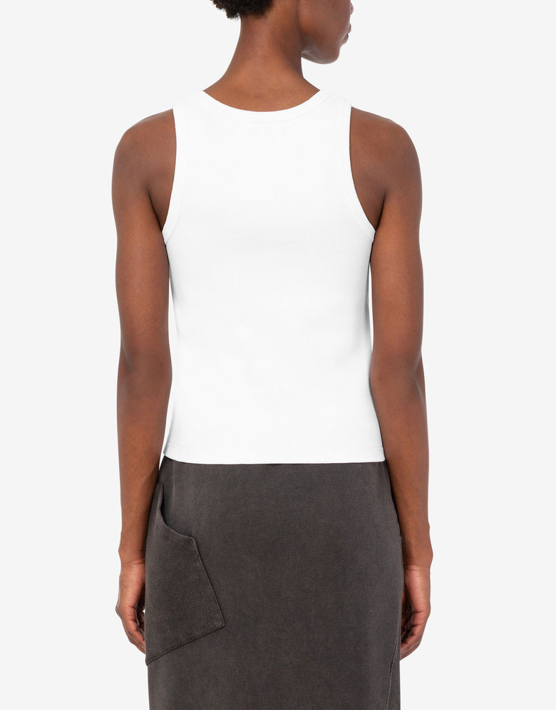 Top de algodón elástico bordado Blanco Love Moschino 3