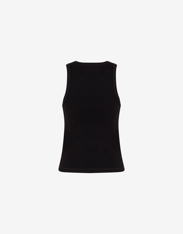Top de algodón elástico bordado Negro Love Moschino 1