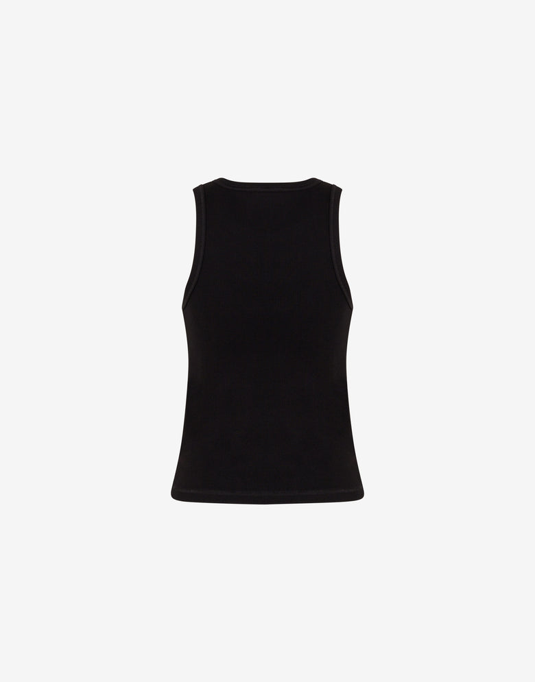 Top de algodón elástico bordado Negro Love Moschino 1