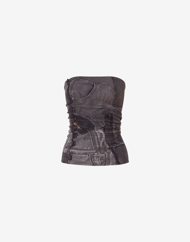 Printed mesh top Black Love Moschino 0