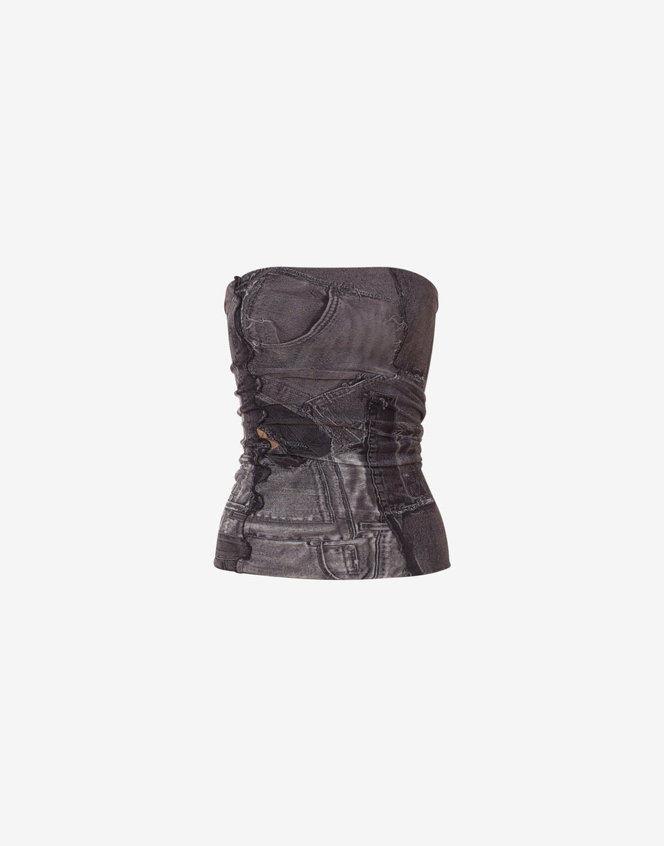 Top de malla estampada Negro Love Moschino 0