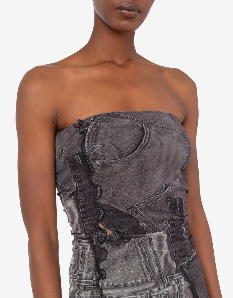 Top de malla estampada Negro Love Moschino 4