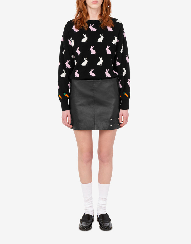 Extra-fine wool intarsia sweater Black Love Moschino 1