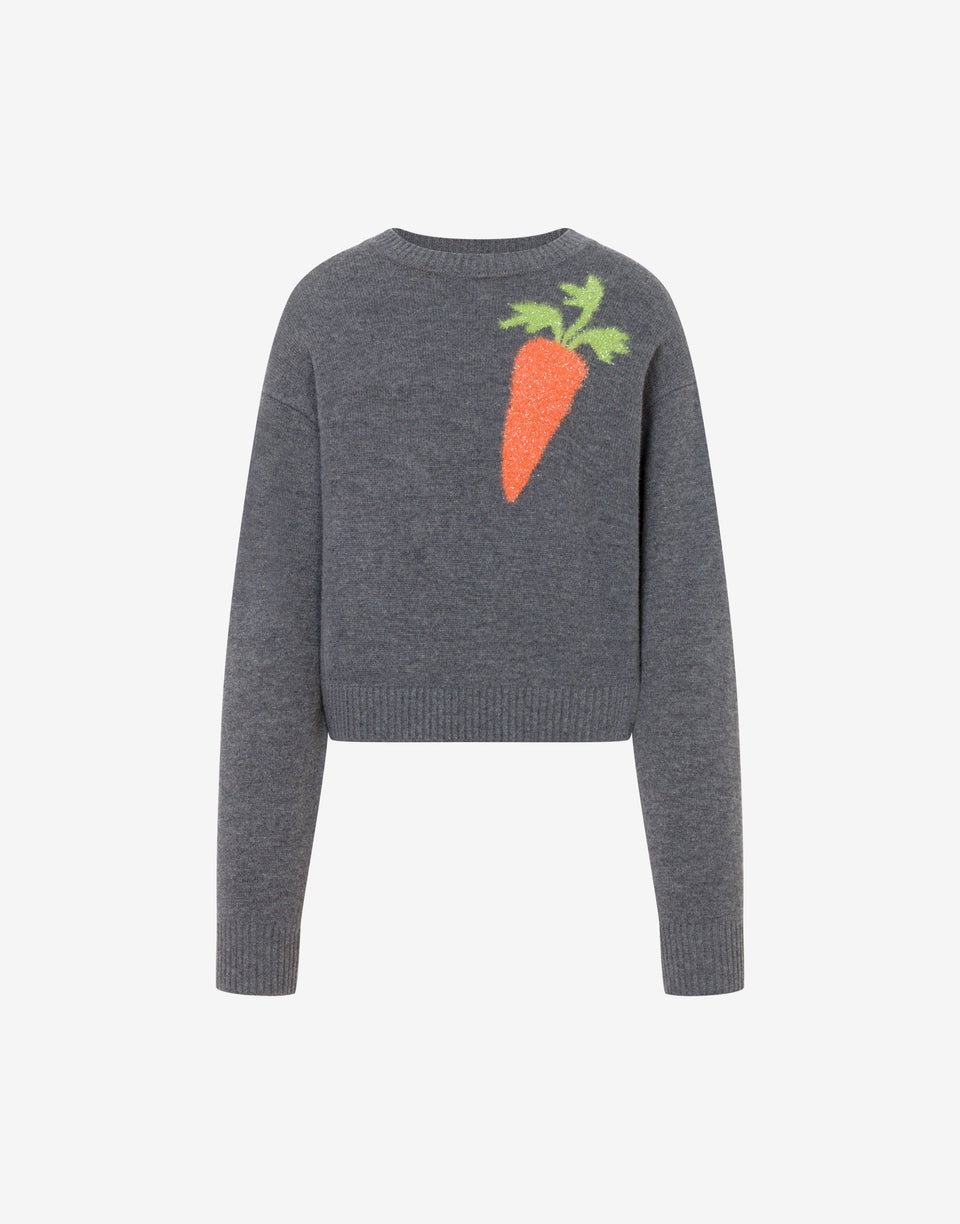 Inlaid wool sweater Grey Love Moschino 0
