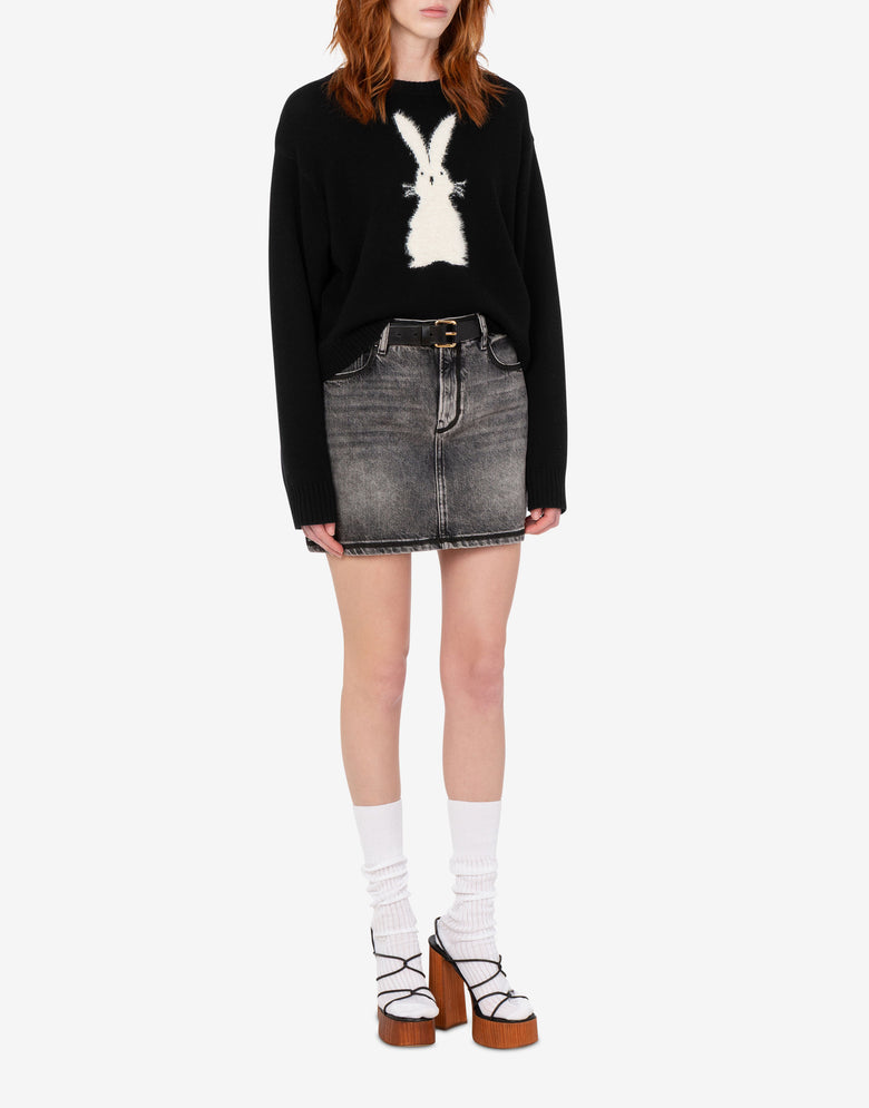 Inlaid wool sweater Black Love Moschino 1