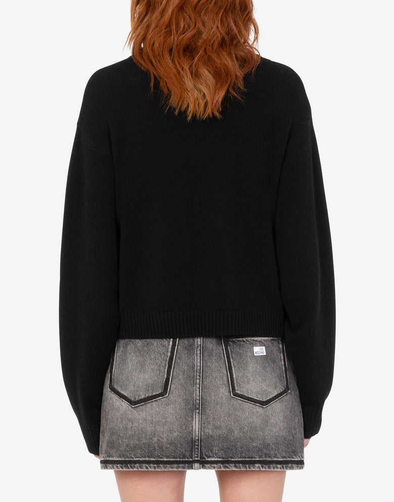 Inlaid wool sweater Black Love Moschino 3