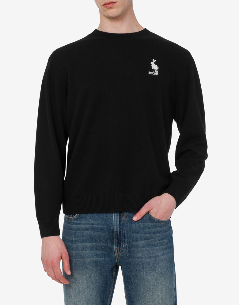 Inlaid wool sweater Black Love Moschino 2