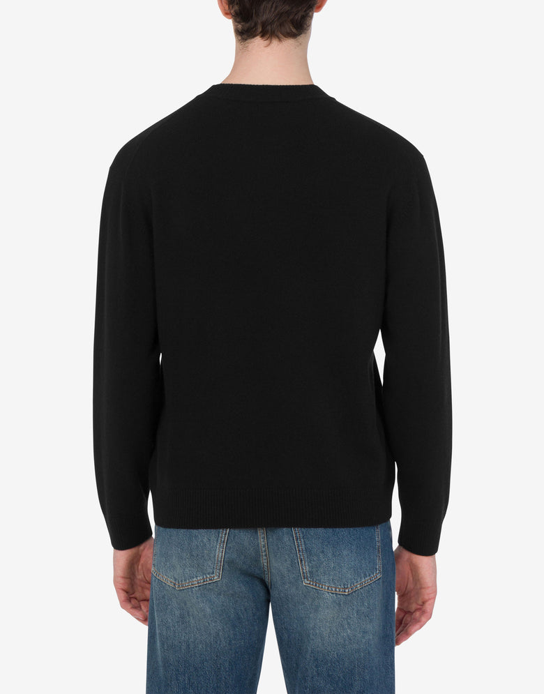 Inlaid wool sweater Black Love Moschino 3