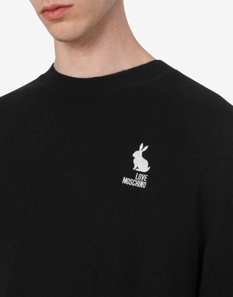 Inlaid wool sweater Black Love Moschino 4