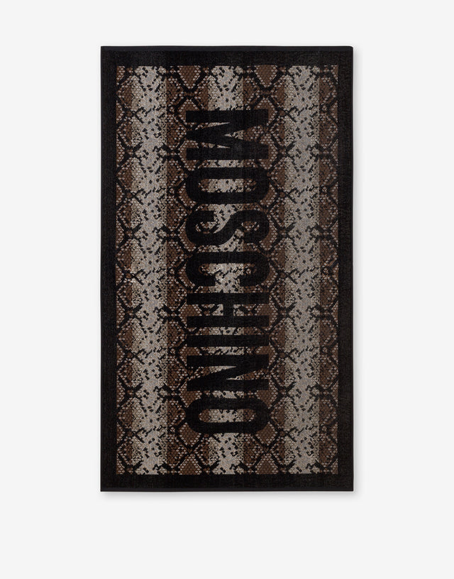 Toalla de playa de rizo de algodón  Negro Moschino 0