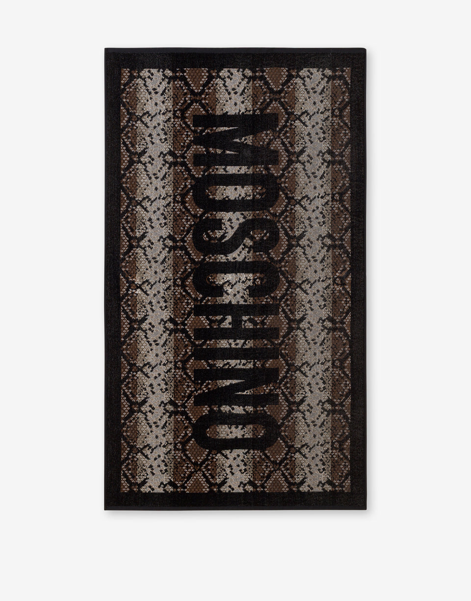 Toalla de playa de rizo de algodón  Negro Moschino 0