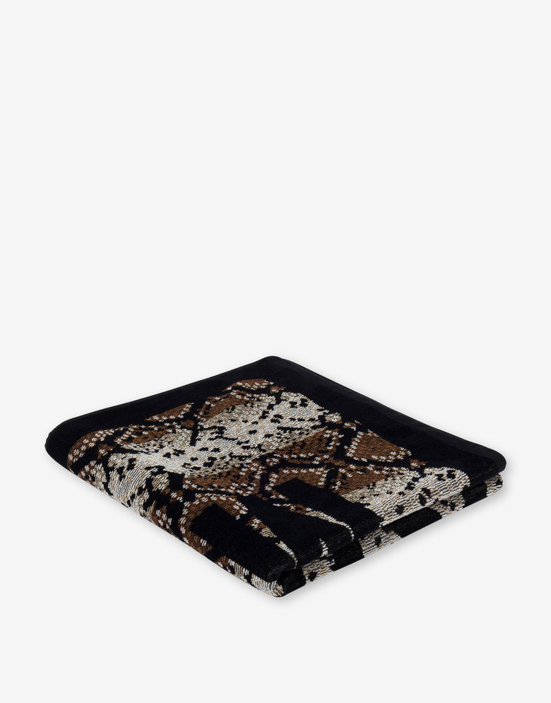 Toalla de playa de rizo de algodón  Negro Moschino 1