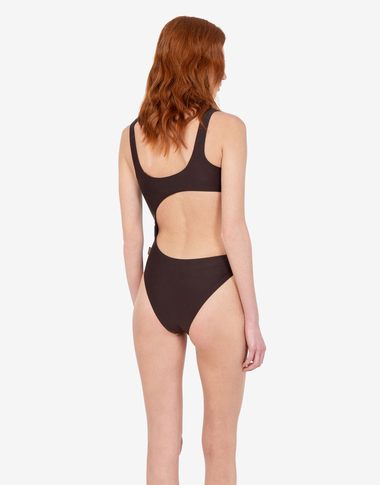 Lycra one-piece swimsuit Dark brown Moschino 2