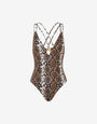 Printed Lycra one-piece swimsuit