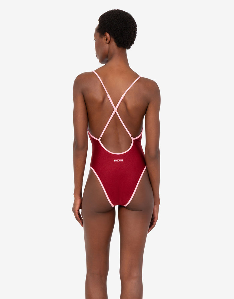 Lycra one-piece swimsuit Coral red Moschino 2