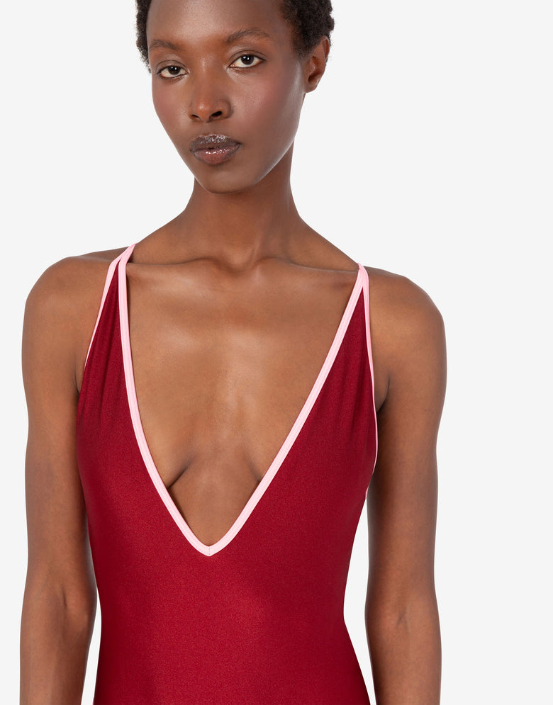 Lycra one-piece swimsuit Coral red Moschino 3