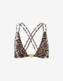 Printed triangle bikini top
