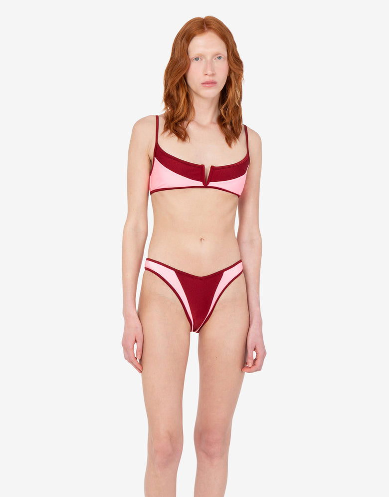 Top de bikini de lycra Rojo Coral Moschino 1