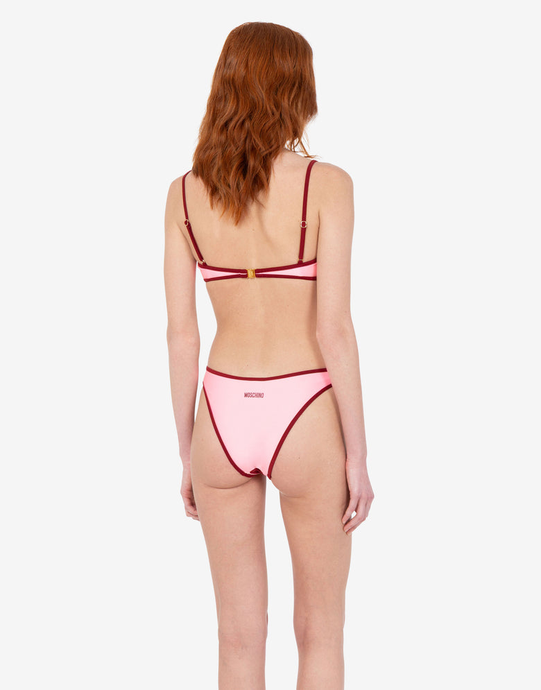 Top de bikini de lycra Rojo Coral Moschino 2