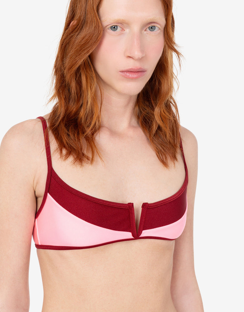 Top de bikini de lycra Rojo Coral Moschino 3