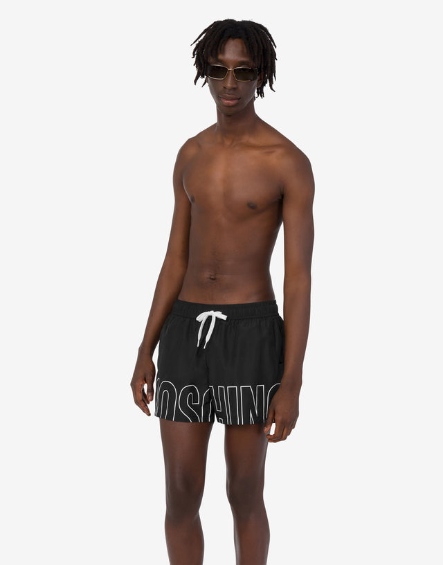 Maxi Logo print swim shorts Black Moschino 1