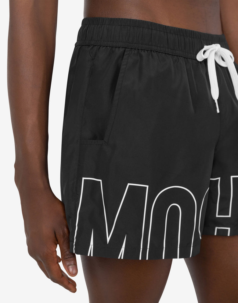 Bañador tipo boxer con estampado Maxi Logo Negro Moschino 3