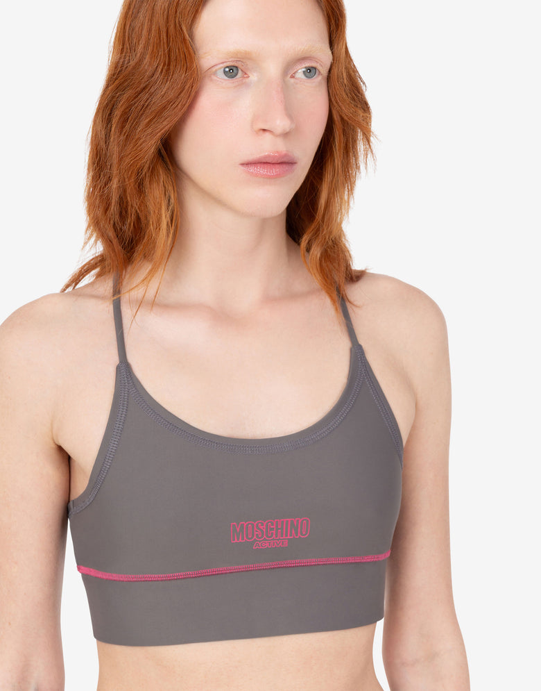 Sports top made of technical fabric Grey Moschino 3