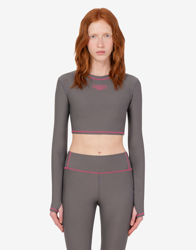 Sports top made of technical fabric Grey Moschino 1