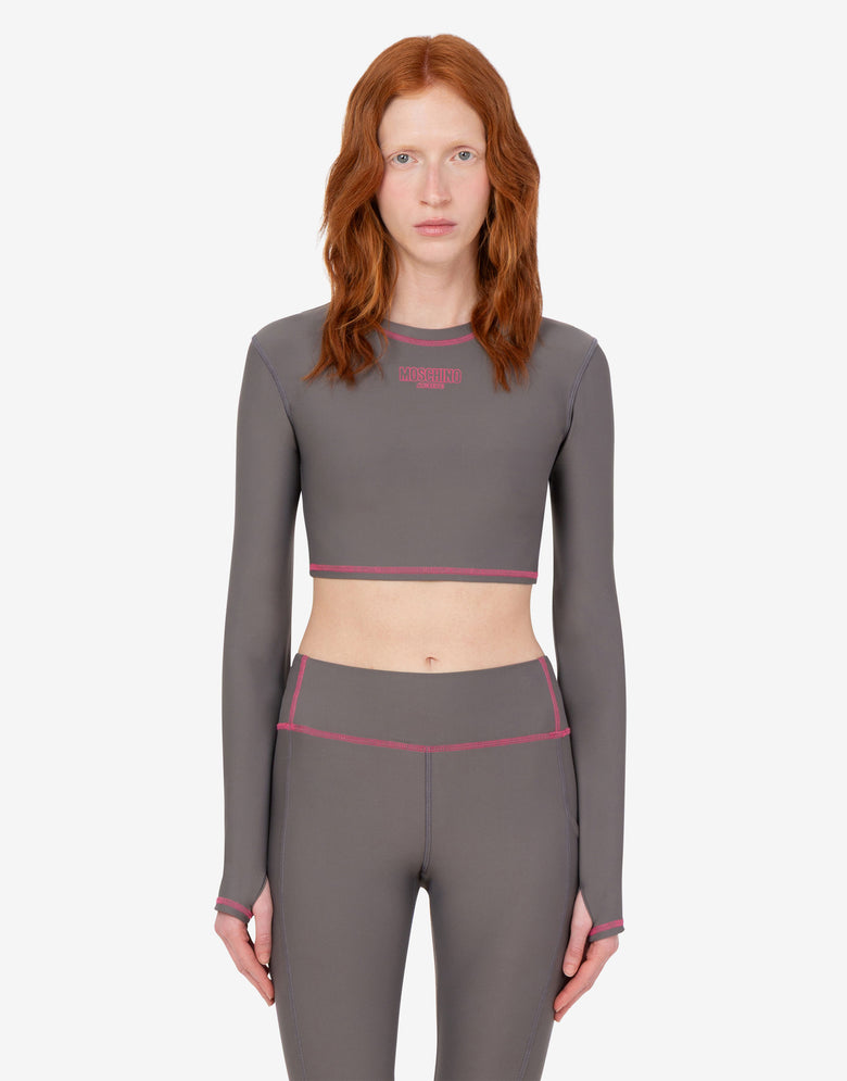 Sports top made of technical fabric Grey Moschino 1