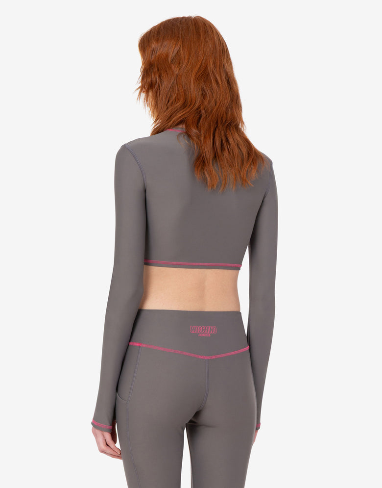 Sports top made of technical fabric Grey Moschino 2
