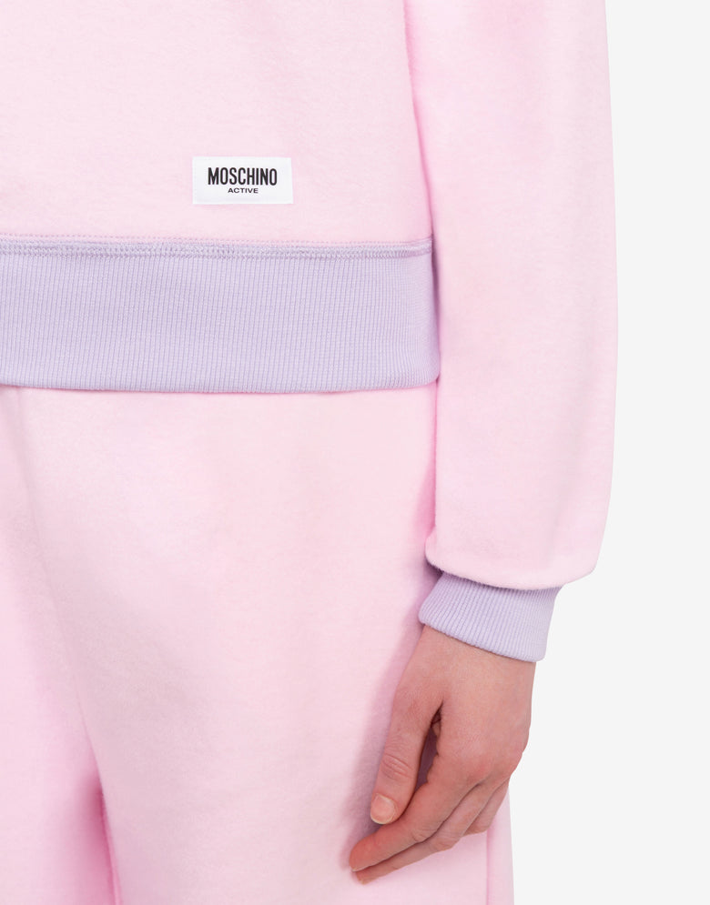 Brushed fleece sweatshirt Pink Moschino 3