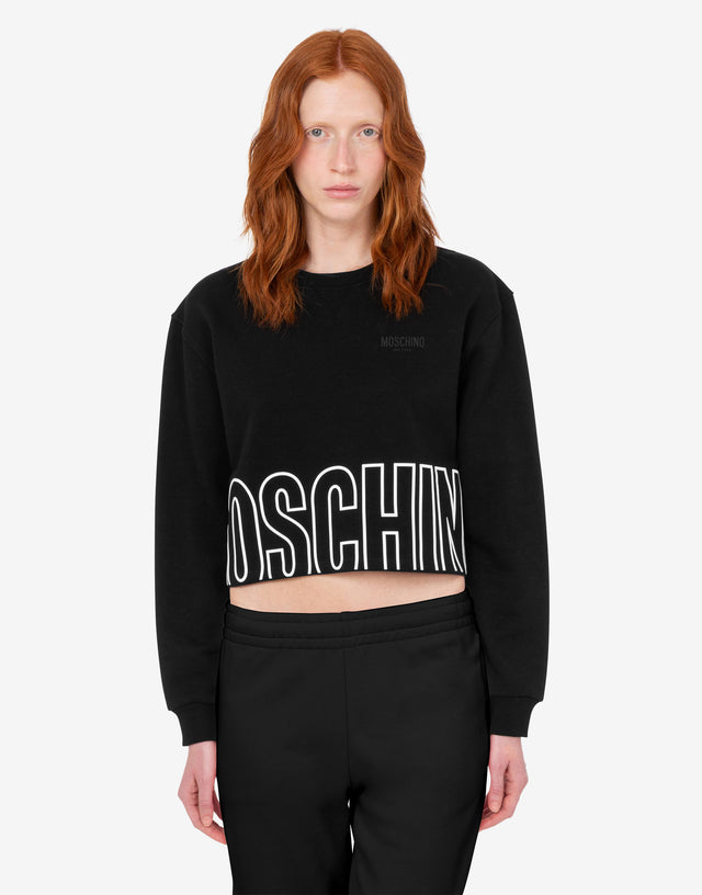 Sudadera de jersey de algodón Negro Moschino 1
