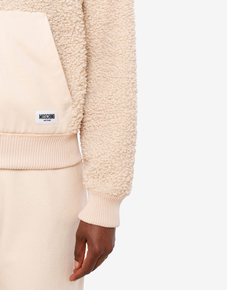 Sherpa fleece sweatshirt Ivory Moschino 3