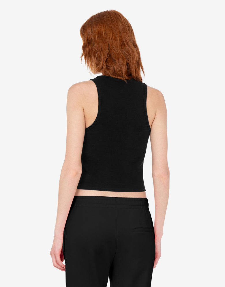 Moschino Teddy Bear Stretch Cotton Jersey Top Black Moschino 2