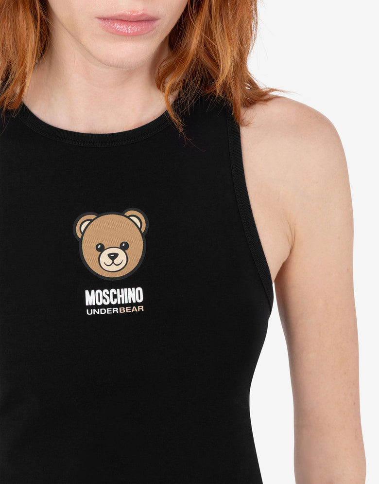 Moschino Teddy Bear Stretch Cotton Jersey Top Black Moschino 3