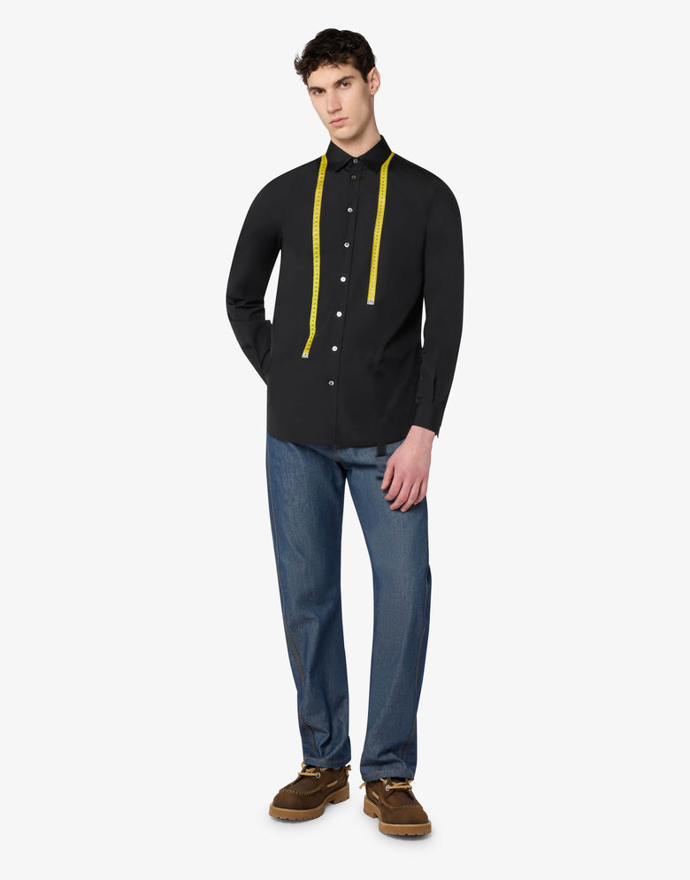 Camisa de popelín de algodón estampada Negro Moschino 3