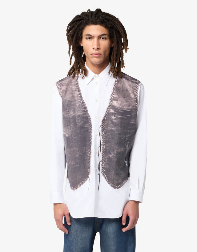 Printed cotton poplin shirt White Moschino 0