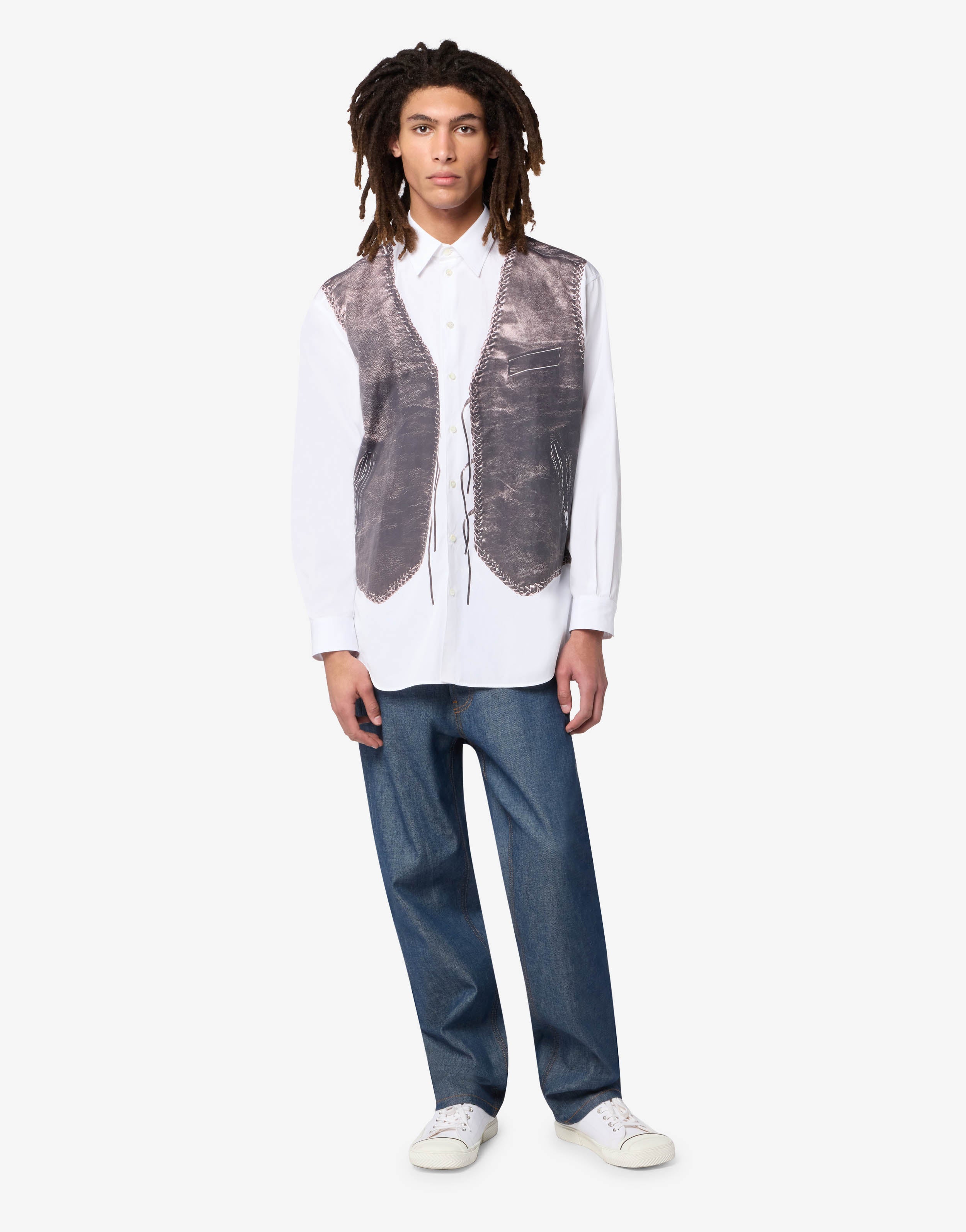 Printed cotton poplin shirt | Moschino