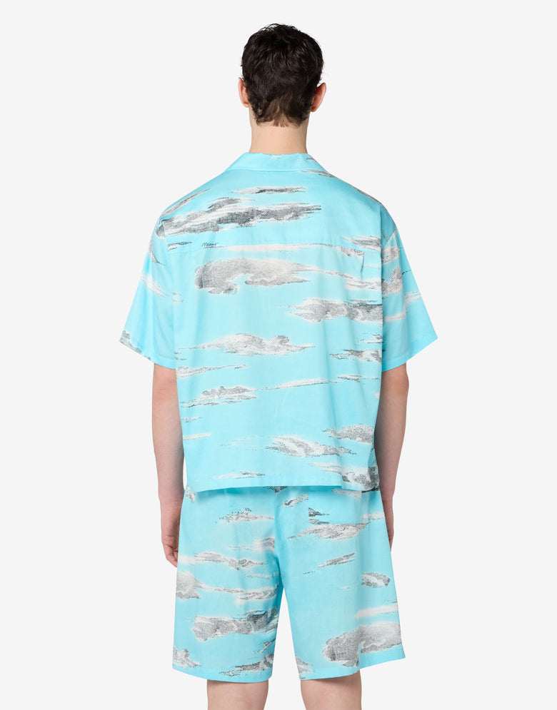 Archive Clouds 棉府绸衬衫 绿松石色 Moschino 1