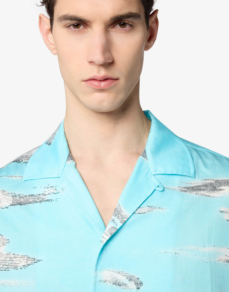 Archive Clouds 棉府绸衬衫 绿松石色 Moschino 2