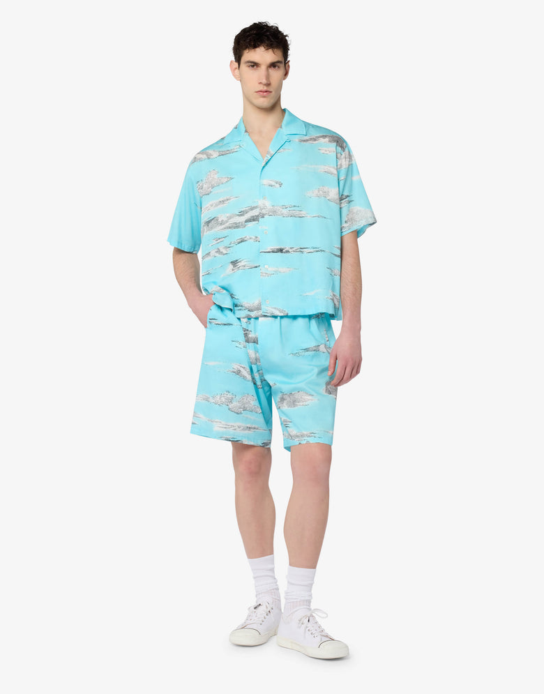 Archive Clouds 棉府绸衬衫 绿松石色 Moschino 3