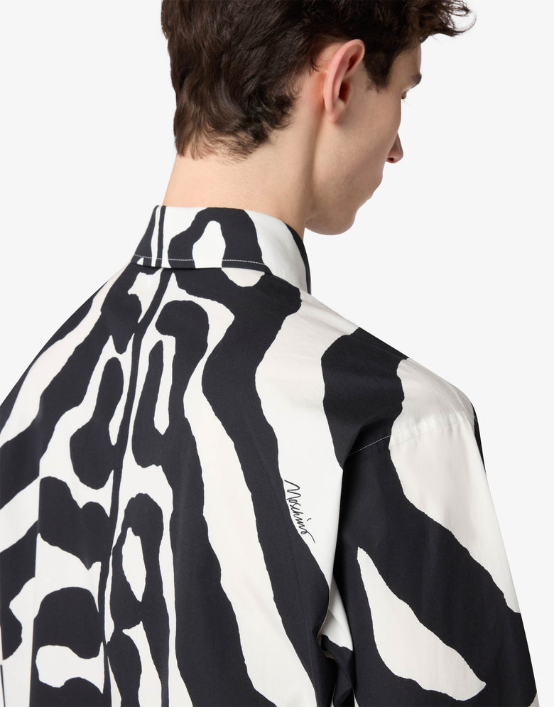 印花棉府绸衬衫 白色 Moschino 2