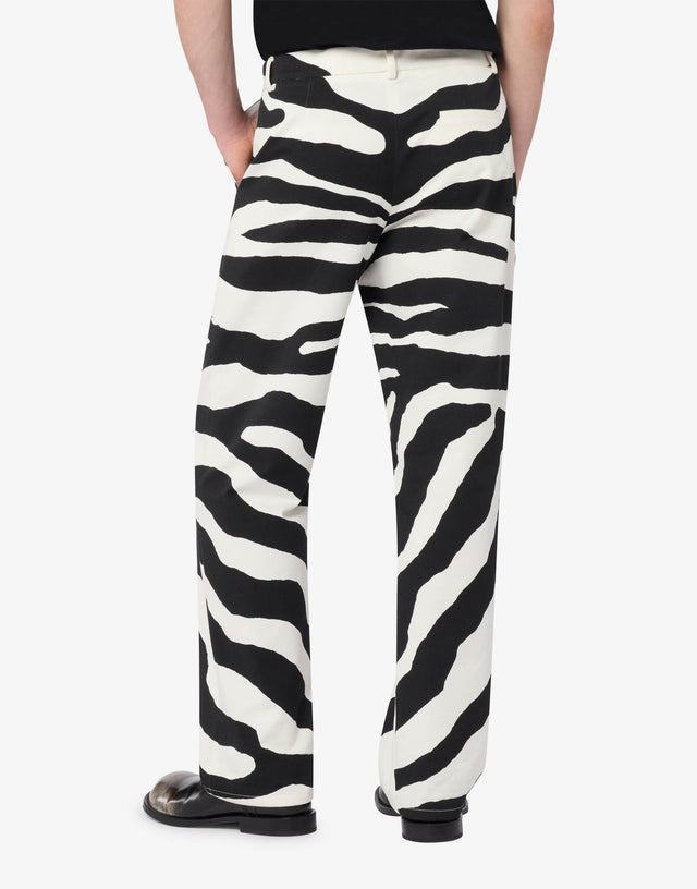 Heavyweight printed cotton pants White Moschino 1