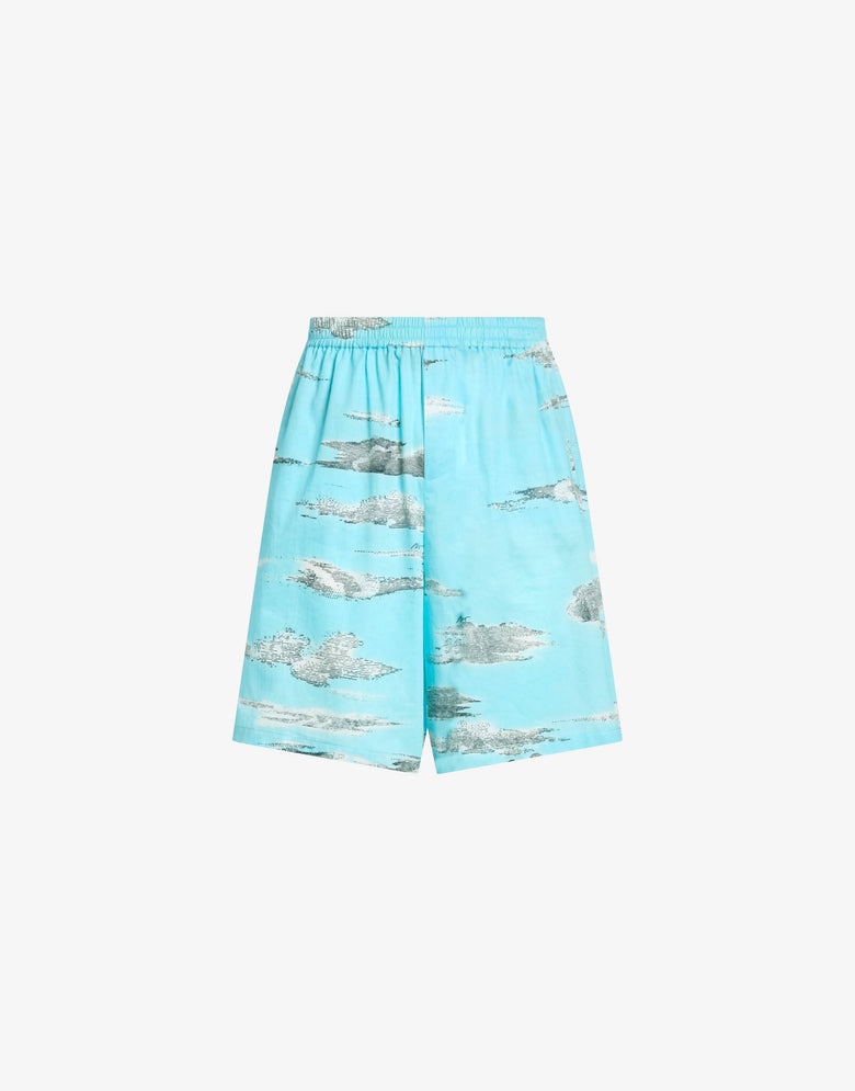 Archive Clouds 棉府绸百慕大短裤 绿松石色 Moschino 4