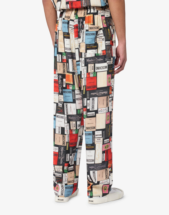 Printed silk pants Multicoloured Moschino 1