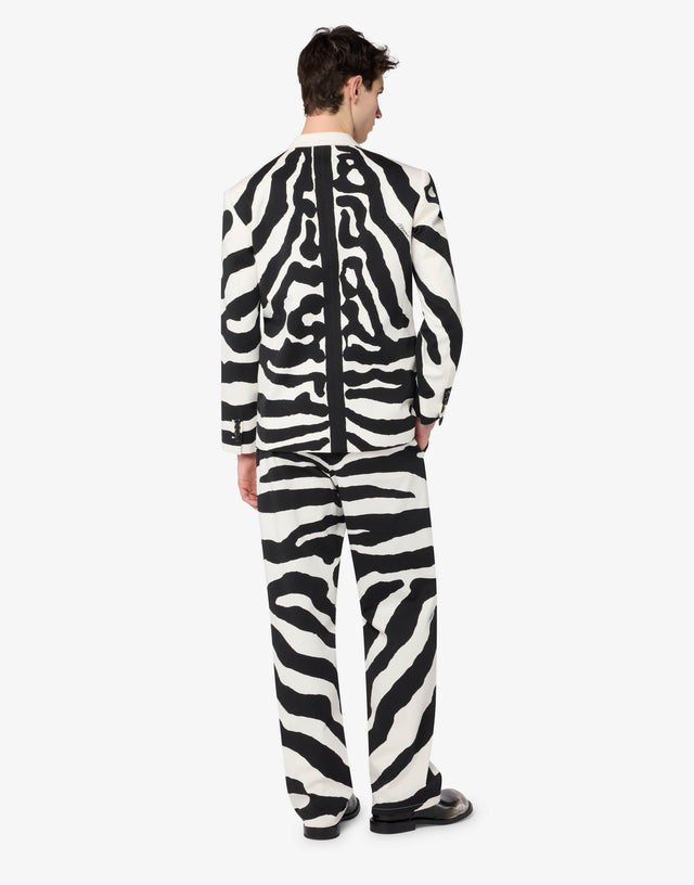 Heavyweight printed cotton jacket White Moschino 1