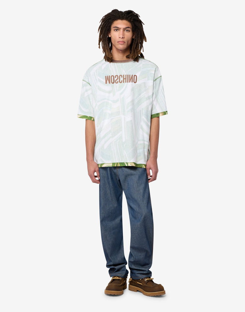 印花棉质平纹针织T恤 白色 Moschino 3